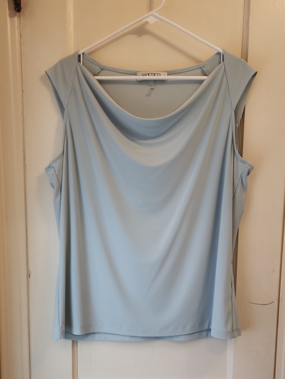 Kasper Light Aqua Green Cowl Neck Sleeveless Camisole
